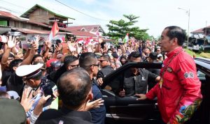Kenakan Pakaian Adat Dayak, Masyarakat Malinau Antuasias Sambut Jokowi