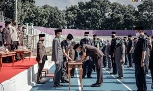Lantik 397 Pejabat di Tempat Berbeda, Bupati Ciamis: Bisa Berjemur Agar Sehat