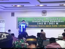 Tarawih Bersama Personel Kodim 1207/BS, Wakil Ketua DPRD Kota Pontianak Berikan Kultum