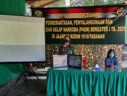 Perangi Narkoba, Kodim Tabanan Bersama BNNP Bali Lakukan Test Urine dan Sosialisasi P4GN