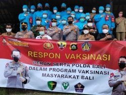 Kapolres Tabanan Dampingi Karo Ops Polda Bali Monitoring Vaksinasi Massal