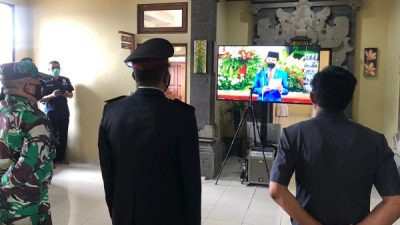 Dipimpin Presiden Jokowi, Polsek Abiansemal Ikuti Upacara Hari Bhayangkara ke-75
