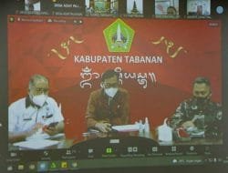 Forkopimda Tabanan Gelar Vicon Rapat Evaluasi Penanganan Covid-19