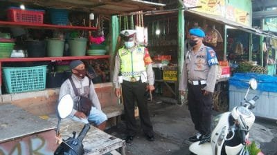 Cegah Covid-19, Polsek Kuta Gelar Operasi Yustisi Gabungan Sasar Pasar Tradisional