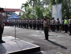 Polres Badung Gelar Upacara Korps Raport Kenaikan Pangkat Pengabdian