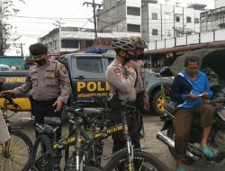 Sampaikan Pesan Kamtibmas dan Prokes, Personel Sat Samapta Polres Asahan Patroli Bersepeda