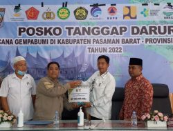 Peduli Korban Gempa, Pemkab Pasbar Terima Bantuan dari Baznas Kabupaten Solok