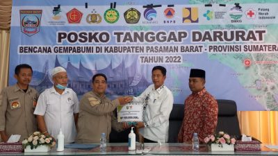 Peduli Korban Gempa, Pemkab Pasbar Terima Bantuan dari Baznas Kabupaten Solok