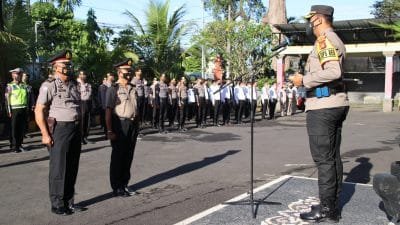 Kapolres Badung Pimpin Upacara Korp Raport Kenaikan Pangkat Pengabdian