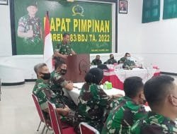 Rapim di Lingkungan Korem 083/BDJ, Sosialisasikan Kebijakan Pimpinan TNI-AD