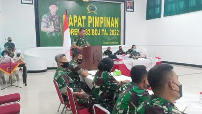 Rapim di Lingkungan Korem 083/BDJ, Sosialisasikan Kebijakan Pimpinan TNI-AD