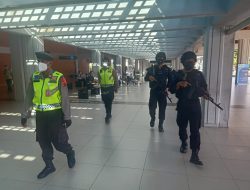 Ciptakan Situasi Kondusif di Bandara Ngurah Rai, Personel Pospam Lebaran 2022 Rutin Gelar Patroli