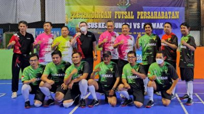 Pertandingan Futsal Persahabatan antara Forwaka dengan Tim Pidsus Kejagung di Lapangan Futsal Cilandak, Jakarta Selatan, Jumat (29/7/2022)