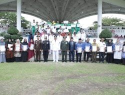 Penurunan Bendera Merah Putih Tutup Puncak Peringatan HUT ke-77 RI di Asahan
