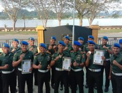Tiga Prajurit Berprestasi Denpom VI/3 Bulungan Raih Penghargaan dari Danpuspomad