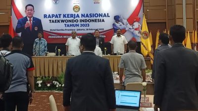 Rakernas Taekwondo Indonesia 2023 di Jakarta, Selasa, 28 Februari 2023.