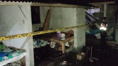 Bangunan dapur di Br. Bonjaka, Desa Sebatu, Kecamatan Tegallalang, Kabupaten Gianyar, Bali, pada Rabu (15/3/2023) malam, terbakar