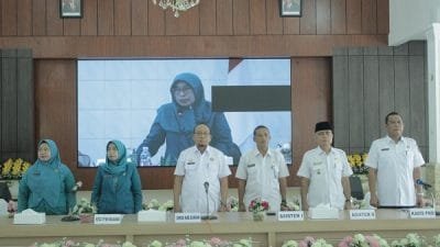 Rapat Koordinasi Teknis (Rakornis) TP. PKK Kabupaten Asahan di Pendopo Rumah Dinas Bupati, Rabu (12/4/2023).