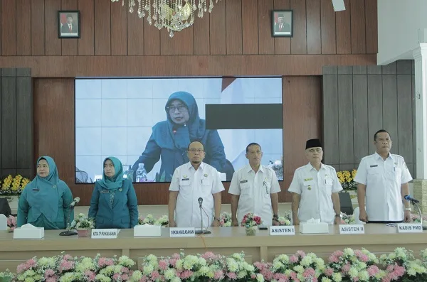 Rapat Koordinasi Teknis (Rakornis) TP. PKK Kabupaten Asahan di Pendopo Rumah Dinas Bupati, Rabu (12/4/2023).