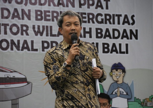 Kakanwil Kemenkumham Bali, Anggiat Napitupulu menjadi narasumber sosialisasi dan pembinaan PPAT di lingkungan Kanwil BPN Provinsi Bali yang berlangsung di Legian, Badung, Senin (19/6/2023).