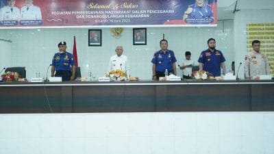 Bupati Asahan H. Surya, membuka Bimbingan Teknis (Bimtek) pemberdayaan masyarakat dalam pencegahan dan penanggulangan kebakaran