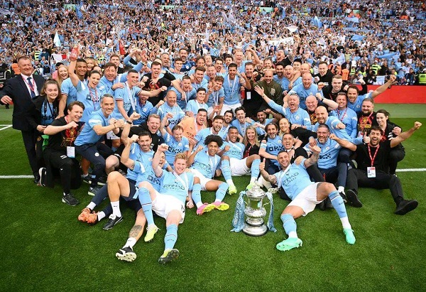 Manchester City menjadi juara Piala FA 2022/2023 usai mengalahkan Manchester United 2-1 dalam laga final di Stadion Wembley, London, Sabtu (3/6/2023).Foto:Dok.CitizensID