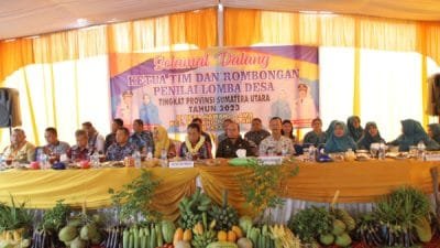 Tim Penilai Lomba Desa/Kelurahan Terbaik Tingkat Provinsi Sumatera Utara melakukan penilaian ke Desa Rawang Lama, Kecamatan Rawang Panca Arga Kabupaten Asahan