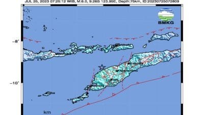 NTT Diguncang Gempa Bumi Magnitudo 6,0
