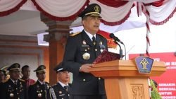 Kakanwil Kemenkumham Bali Anggiat Napitupulu bertindak sebagai inspektur upacara peringatan Hari Kementerian Hukum dan Hak Asasi Manusia ke-78 atau Hari Dharma Karya Dhika (HDKD) di halaman Kantor Imigrasi Kelas I TPI Denpasar, Senin (21/8/2023).