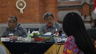Sembilan WNA yang mengajukan permohonan menjadi WNI menjalani sidang pewarganegaraan di Kanwil Kemenkumham Bali, Senin (28/8/2023).