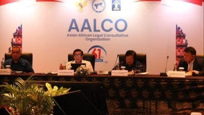 Menkumkam Yasonna H Laoly memimpin Rapat Koordinasi (Rakor) persiapan Asian-African Legal Consultative Organization (AALCO) ke-61 di Ruang Nusa Dua Hall 1 Bali Nusa Dua Convention Center (BNDCC), Rabu (27/9/2023).