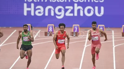 Jadi Tercepat, Sprinter Zohri Tembus Final 100 Meter Putra Asian Games Hangzhou