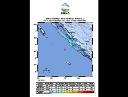 Gempa Magnitudo 5,2 Guncang Barat Baya Bengkulu, Dipicu Deformasi Batuan