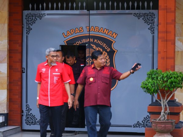 Irjen Kemenkumham RI, Razilu mengunjungi Lapas Kelas IIB Tabanan, Bali, Minggu (15/10/2023).