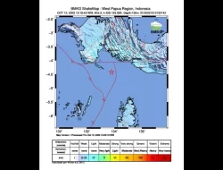 Barat Daya Kaimana-Papua Barat Diguncang Gempa Magnitudo 5,3