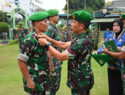 Dandim 0501/JP Pimpin Korps Raport Pelepasan Purna Tugas dan Penerimaan Personel Baru Masuk Satuan