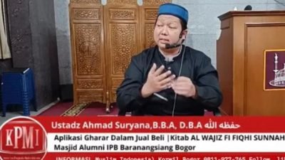 Pembina Komunitas Pengusaha Muslim Indonesia (KPMI) Ustadz Ahmad Suryana tampil pada kajian ilmiah berjudul "Aplikasi Gharar dalam jual beli" di Masjid Alumni IPB Bogor baru-baru ini.