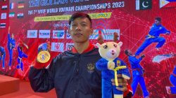 Efrie Surya Perdana, atlet yang juga ASN Lapas Tabanan meraih tiga medali perunggu Kejuaraan Dunia Vovinam 2023.