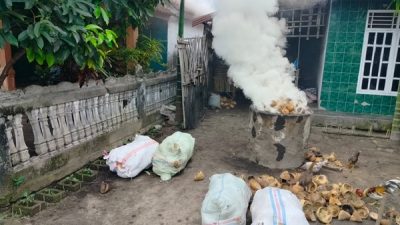 Asap pembakaran arang batok kelapa