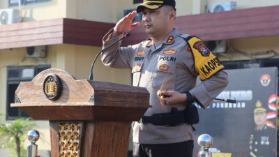 Kapolres Pasuruan Pimpin Apel Konsolidasi Pengamanan TPS Pasca Pemilu 