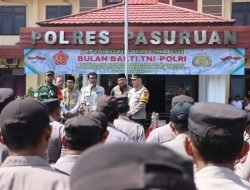 Jelang Pemilu, Kapolres Pasuruan Pimpin Apel Gelar Pasukan Gabungan Bulan Bhakti TNI-Polri