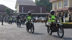 Polres Pasuruan menggelar patroli gabungan skala besar untuk memastikan keamanan dan ketertiban menjelang Pemilu, Selasa (13/2/2024). (Foto:Dok.Humas Polres Pasuruan)