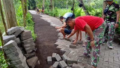 TMMD Kodim 0819/Pasuruan, Pavingisasi Jalan Desa Tegalan l