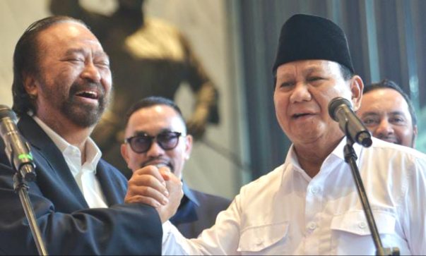 Bertemu Surya Paloh, Prabowo: Rakyat Ingin Elit Politik Rukun Pasca Pemilu