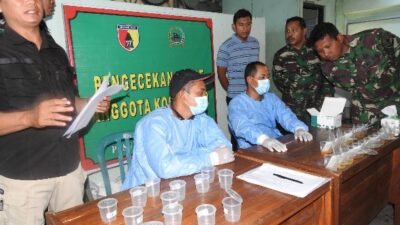 Anggota TNI dan ASN Kodim 0819/Pasuruan Mendadak Dites Urine