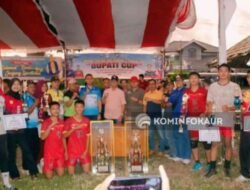 Tim Putra Tanjung Kemuning dan Putri Luas Juara Turnamen Bola Voli Bupati Cup 2024