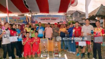 Tim Putra Tanjung Kemuning dan Putri Luas Juara Turnamen Bola Voli Bupati Cup 2024
