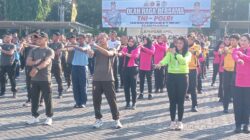 Kasdim 0819 Pasuruan turut serta olahraga bersama yang diadakan oleh TNI-Polri.