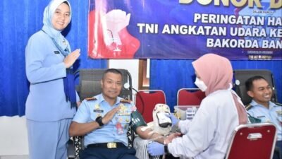 Jelang Hari Bakti ke-77, TNI AU Wilayah Bandung Gelar Donor Darah