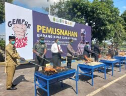 Dandim 0819 Dukung Pemusnahan Barang Kena Cukai Ilegal di Pasuruan